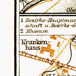 Waldin Meran (Merano) town plan, 1906 digital map