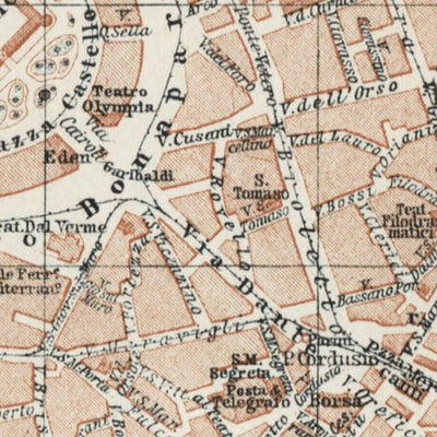 Waldin Milan (Milano) city map, 1908 digital map