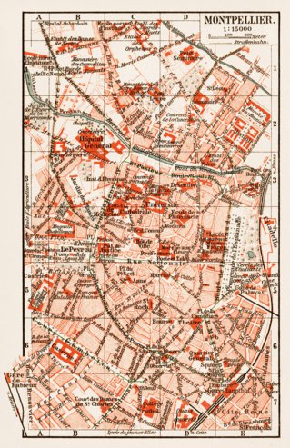 Waldin Montpellier city map, 1913 (first version) digital map