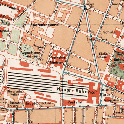 Waldin München (Munich) city map, 1910 digital map