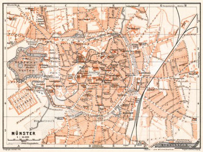 Waldin Münster city map, 1906 digital map