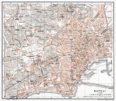 Waldin Naples (Napoli) city map, 1911 digital map