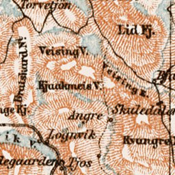 Waldin North Telemark [Nordl(ige del af) Telemarken] district map, 1931 digital map