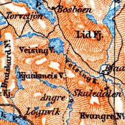 Waldin Northern Telemarks map, 1910 digital map