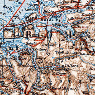Waldin Norway, southern part. General map, 1910 digital map