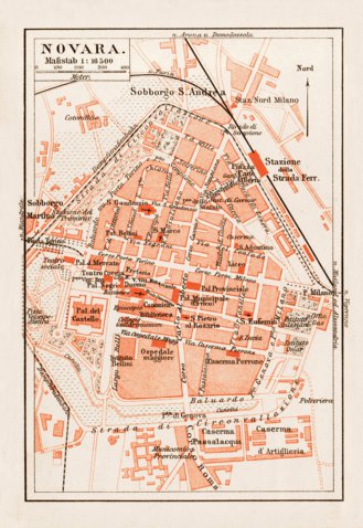 Waldin Novara city map, 1903 digital map