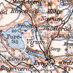 Waldin Öresund (the Sound, Øresund), general map. With Kullen map and Helsingör (Helsingør) plan, 1911 digital map