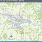 Waldin Остров, план города. Ostrov Town Plan digital map