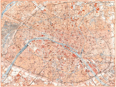 Waldin Paris city map, 1910 digital map