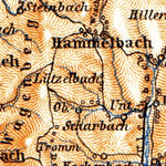 Waldin Pfungstadt to Eberbach map, 1905 digital map