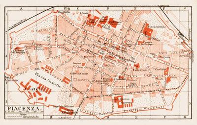 Waldin Piacenza (Placentia) city map, 1903 digital map