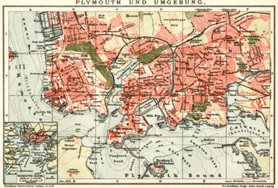 Waldin Plymouth and environs map, 1912 digital map
