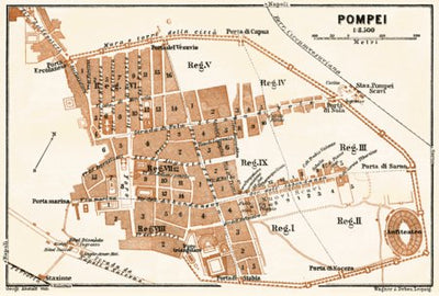 Waldin Pompei (Pompeii) town plan, 1929 digital map