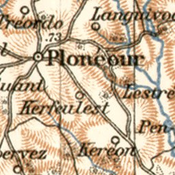 Waldin Quimper city map, 1913. Inset: the Western Bretagne digital map