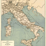Waldin Railway and Steamboat map of Italy, 1900 digital map