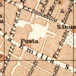 Waldin Reggio (Reggio Emilia) city map, 1908 digital map