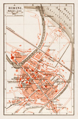 Waldin Rimini town plan, 1903 digital map