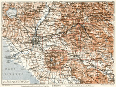 Waldin Rome (Roma) and Campagna di Roma map, 1909 digital map