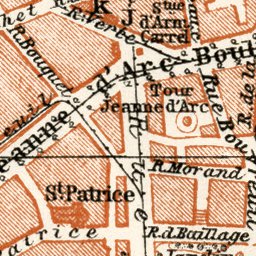 Waldin Rouen city map, 1913 digital map