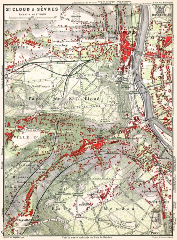 Waldin Saint-Cloud and Sèvres map, 1931 digital map