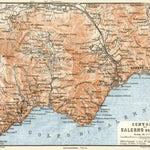 Waldin Salerno to Amalfi district map, 1912 digital map