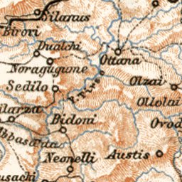 Waldin Sardinia (Sardegna) map, 1912 digital map