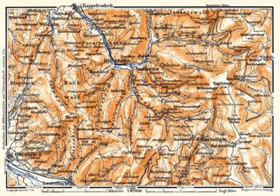 Waldin Schwarzwald (the Black Forest) map: from Oberkirch to Kappelrodeck, 1905 digital map