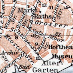 Waldin Schwerin city map, 1911 digital map