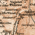 Waldin Sciliar Mount and Catinaccio Group map, 1906 digital map