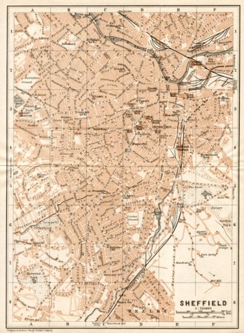 Waldin Sheffield city map, 1906 digital map