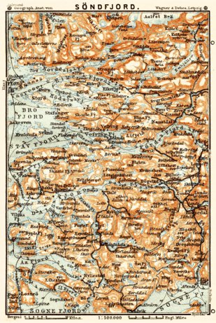 Waldin Søndfjord map, 1910 digital map