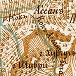 Waldin South Crimea: Karasu-Bazar, region map, 1904 digital map