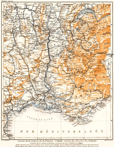 Waldin Southeast France, 1900 digital map
