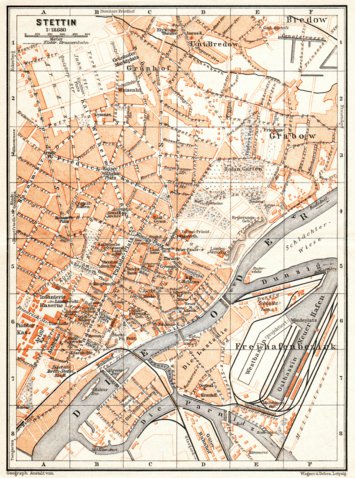 Waldin Stettin (Szczecin) city map, 1906 digital map