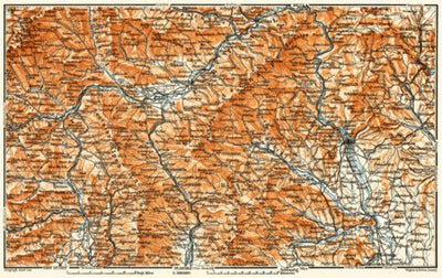 Waldin Steyr (Steirische) and Carinthian (Kärntner) Alps from Murau to Gleisdorf, 1911 digital map