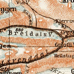 Waldin Tafjord - Jostedal, district map, 1931 digital map