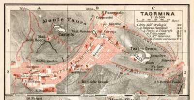 Waldin Taormina town plan, 1912 digital map
