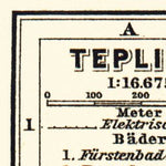 Waldin Teplitz (Teplice) town plan, 1913 digital map