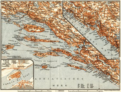 Waldin Traù (Trogir) town plan, 1911 digital map