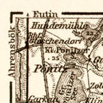 Waldin Trave River from Lübeck to Travemünde map, 1911 digital map