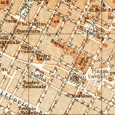 Waldin Turin (Torino) city map, 1913 digital map