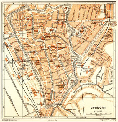 Waldin Utrecht city map, 1904 digital map