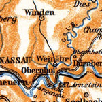 Waldin Valley of Lahn River from Lahnstein to Limburg, 1905 digital map
