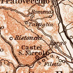 Waldin Vallombrosa-Camaldoli region map, 1903 digital map