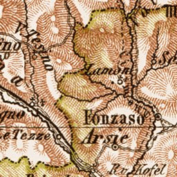 Waldin Veneto region map, 1903 digital map