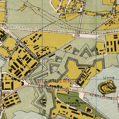 Waldin Viipurin kaupungin kartta, 1935. Viipuri (Vyborg) City Map, 1935 digital map