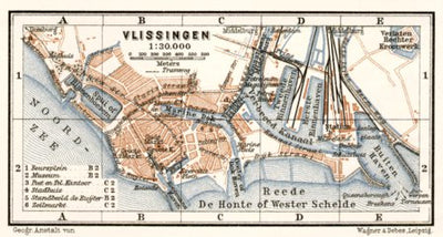 Waldin Vlissingen city map, 1909 digital map