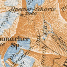 Waldin West Zillertal Alps (Zillertaler Alpen), 1906 digital map