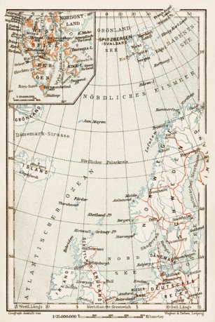 Waldin Western Svalbard (Spitzbergen) map, 1931 digital map
