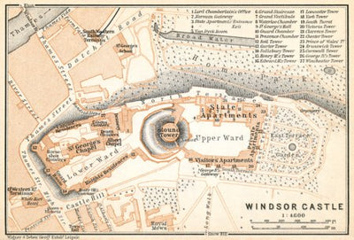 Waldin Windsor Castle map, 1909 digital map
